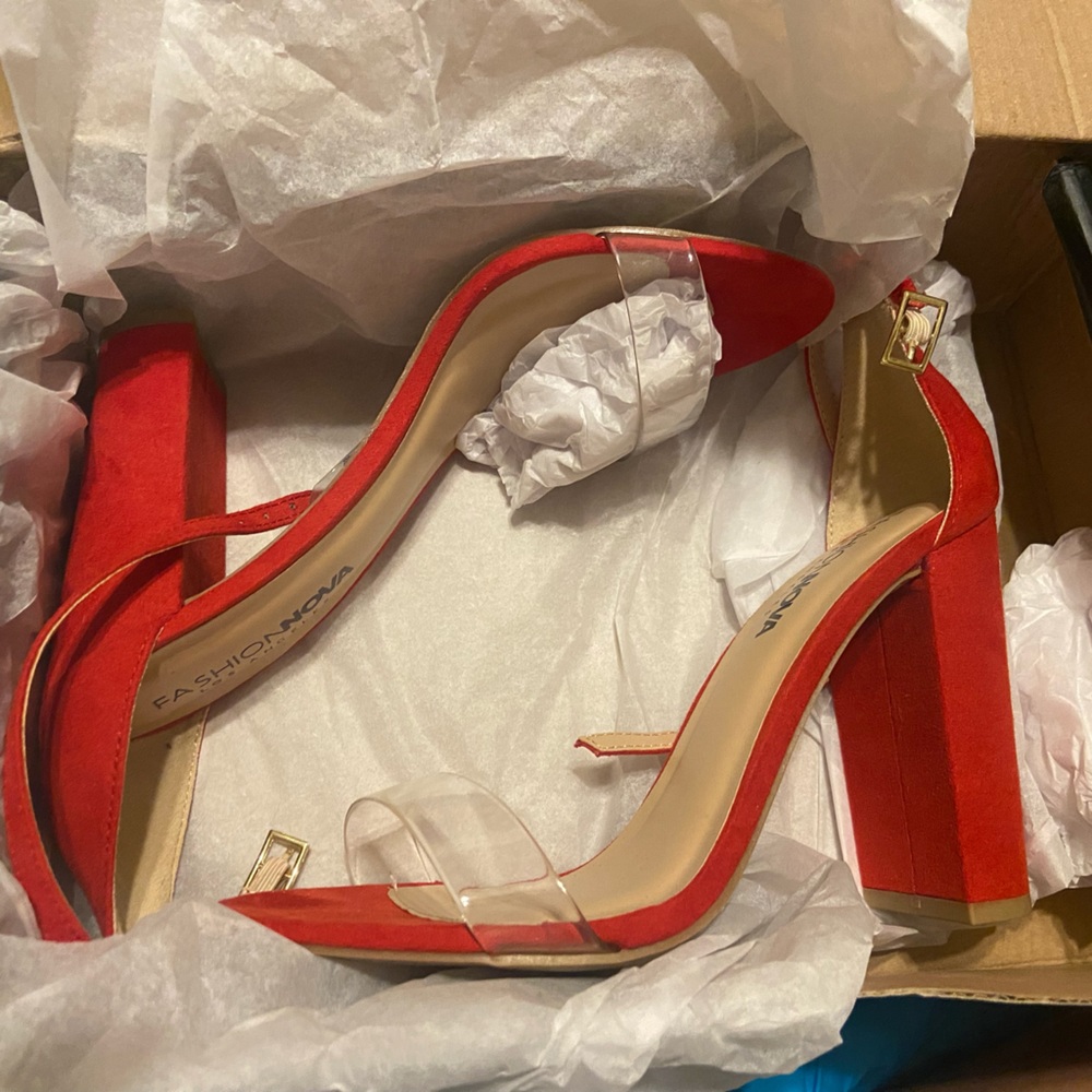 That One Strap Heels - Red